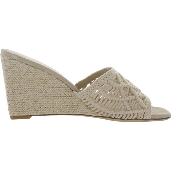 Veronica Beard Womens Ezrah Beige Macrame Espadrille Wedge Sandals Shoes 6.5 - Picture 3 of 8